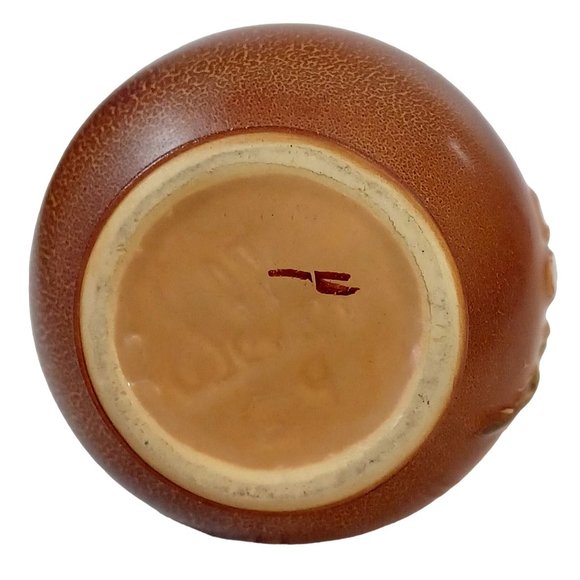 Weller Pottery Amber Gold Rose Vine Amphora  2 Handle Vase G 4 Gloria Vintage - Picture 5 of 6